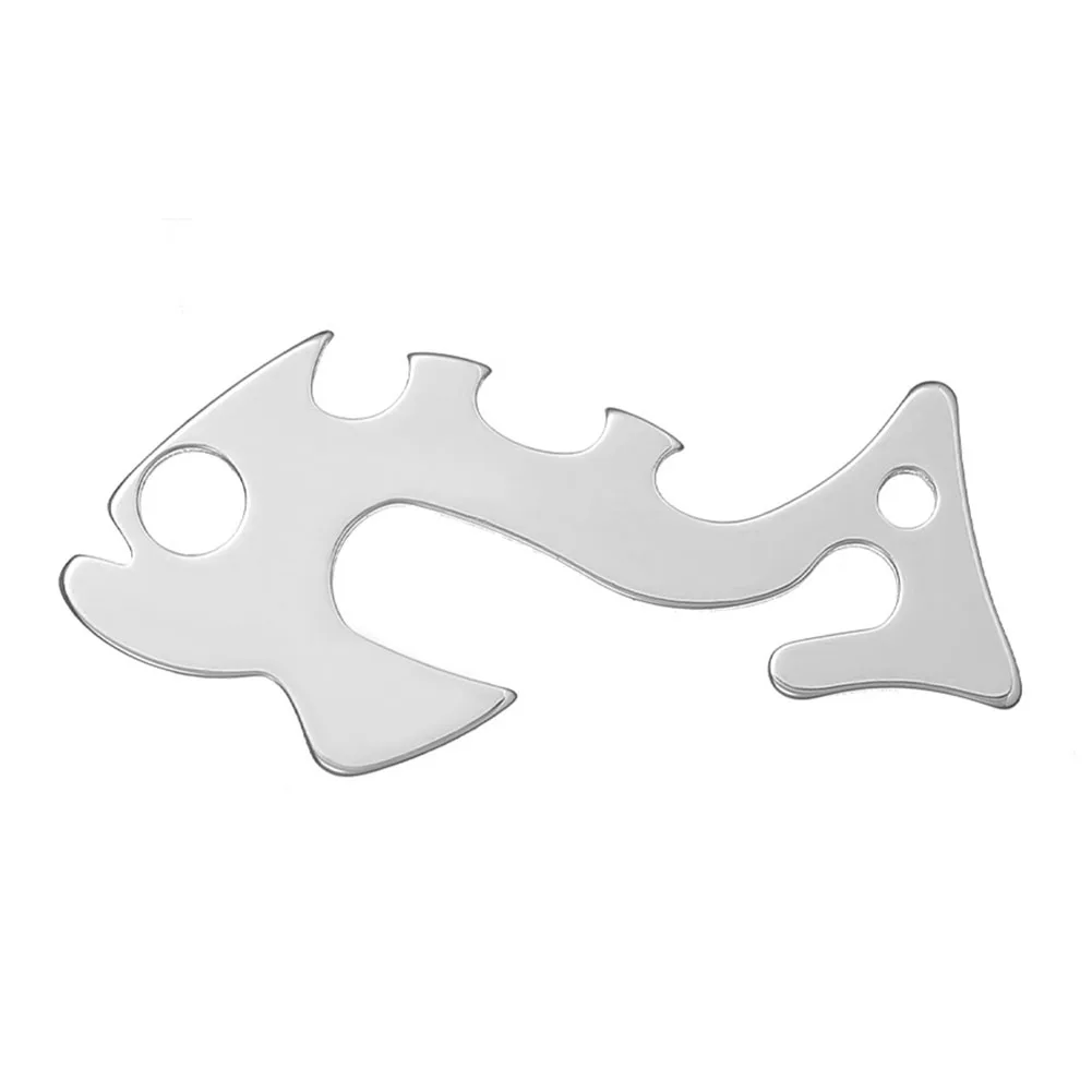 

Outdoor Camping Bottle Opener Keychain Stainless Steel Survival Tools Fish Shaped Small Outdoor Bottle Opener Metal Gift