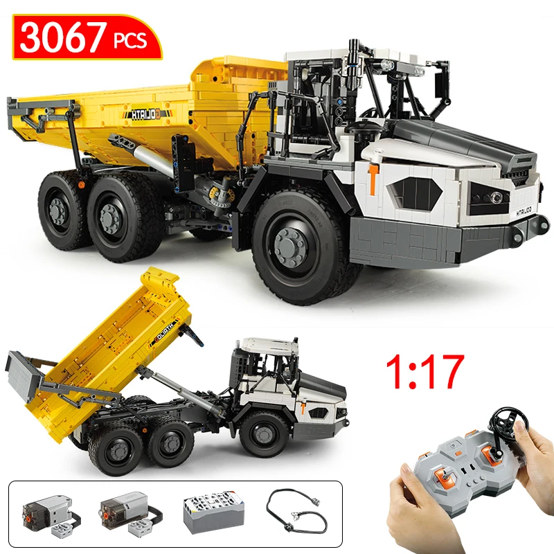 

3067 Pcs RC Articulated Dump Car Building Blocks City Remote Control Engineering Truck Vehicle Toys for Kids Gifts