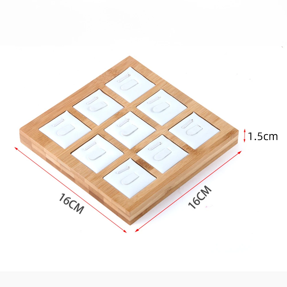 9 Grids Bamboo Jewelry Display Ring display Stand Holder Showcase Organizer jewelry holder Jewelry organizer For Window Display