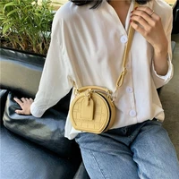 round bags for women solid color luxury pu leather crossbody bags for lady 2022 summer fashion travel mini shoulder lady handbag