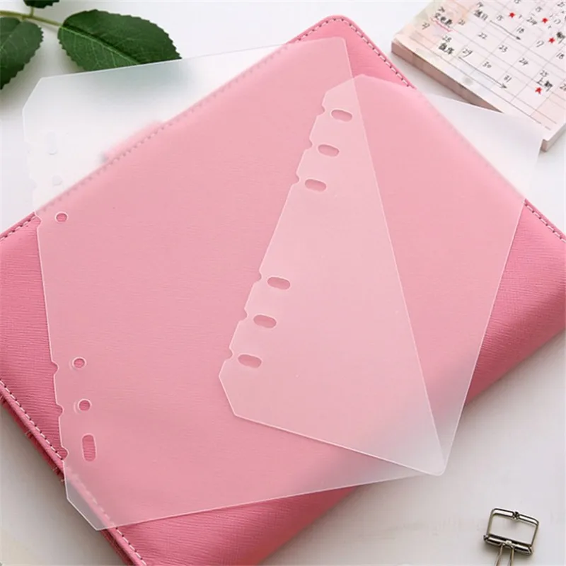 

2pc/lot A5 A6 Loose-leaf Divider PP Transparent Matte Loose-leaf Universal Notebook Divider Accessories