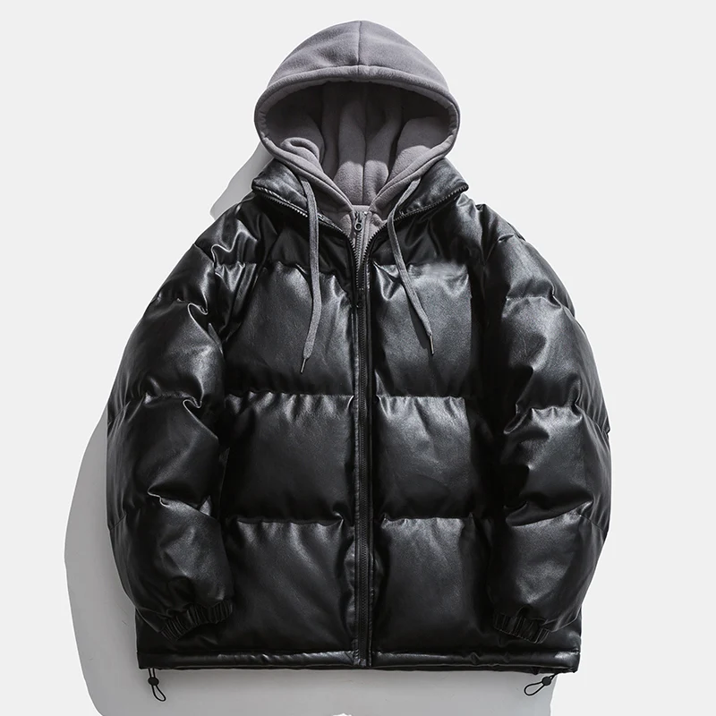 2022 New Winter Jacket Men Casual Loose Thicken Fleece Warm Mens Parkas Solid Stand Collar Men Winter Jacket