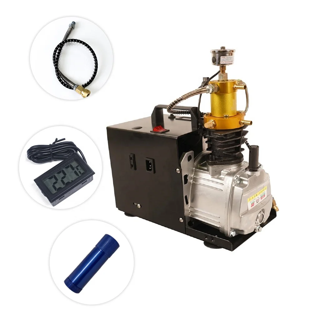 

Water Cooling 4500psi 300bar Manual Stop110V air compressor industrial for PCP