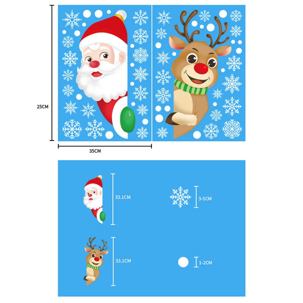 

Wall Shop Decor Stickers Xmas Decor Xmas Santa Christmas Cling Decals Home Party PVC Snowflake High Quality New