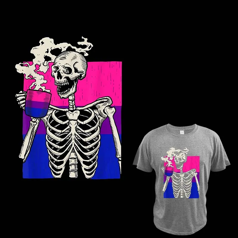 

Наклейки в стиле ретро с рисунком кофейного скелета