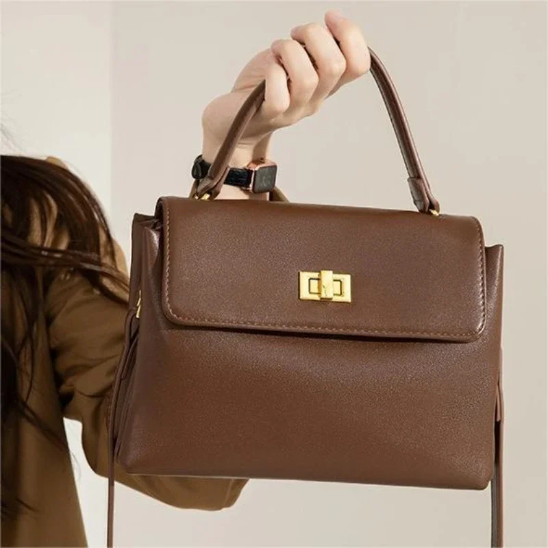 Модная женская сумка Kelly из кожи и воловьей роскошная через плечо на одно мягкой