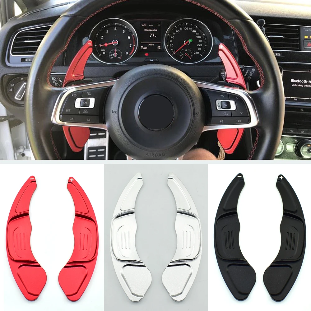 

2Pcs Car Steering Wheel Paddle Extend DSG Direct Shift Gear Paddle Extension For Volkswagen VW GOLF 7 2015- GTI R MK7