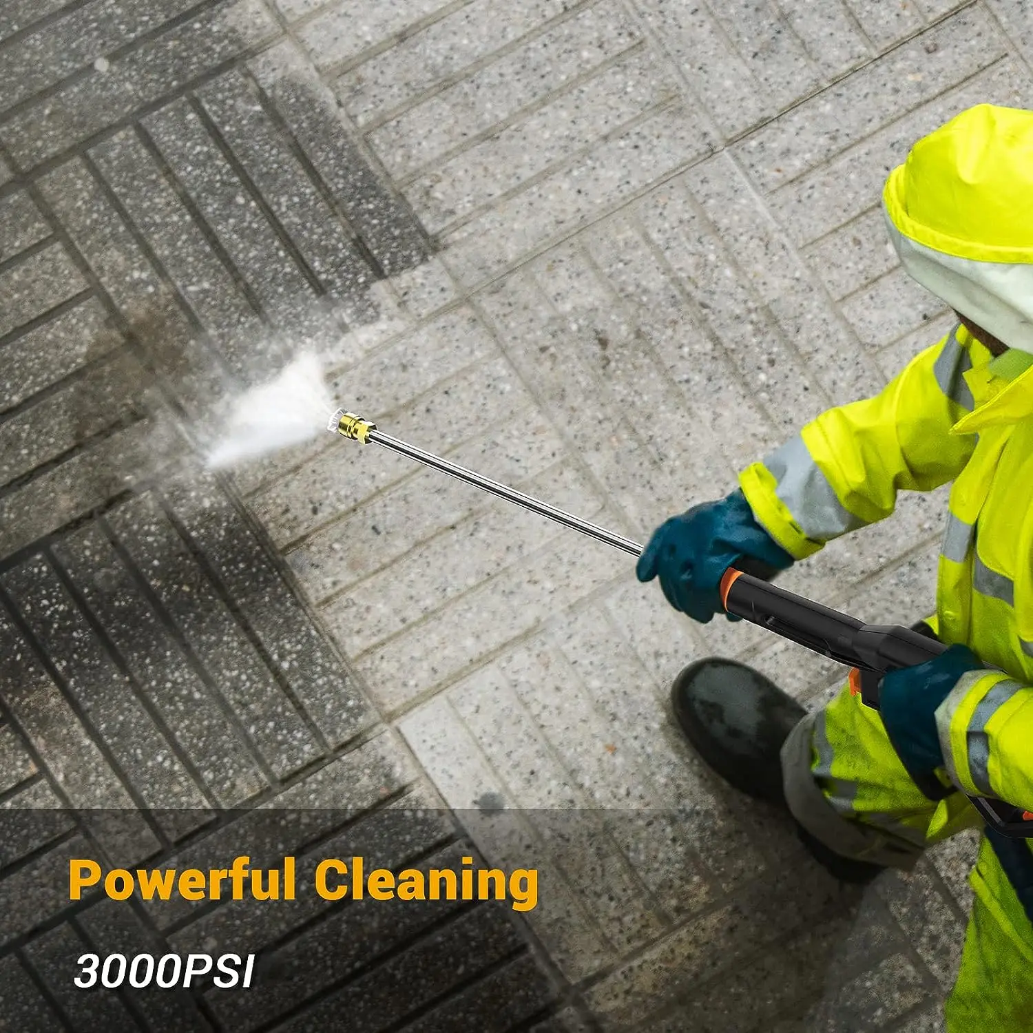 

1750PSI Pressure Washer, 2.5GPM Portable Power Washer with 360° Spinner Wheels, 4 Quick Connect Nozzles Foam Cannon for Car//D