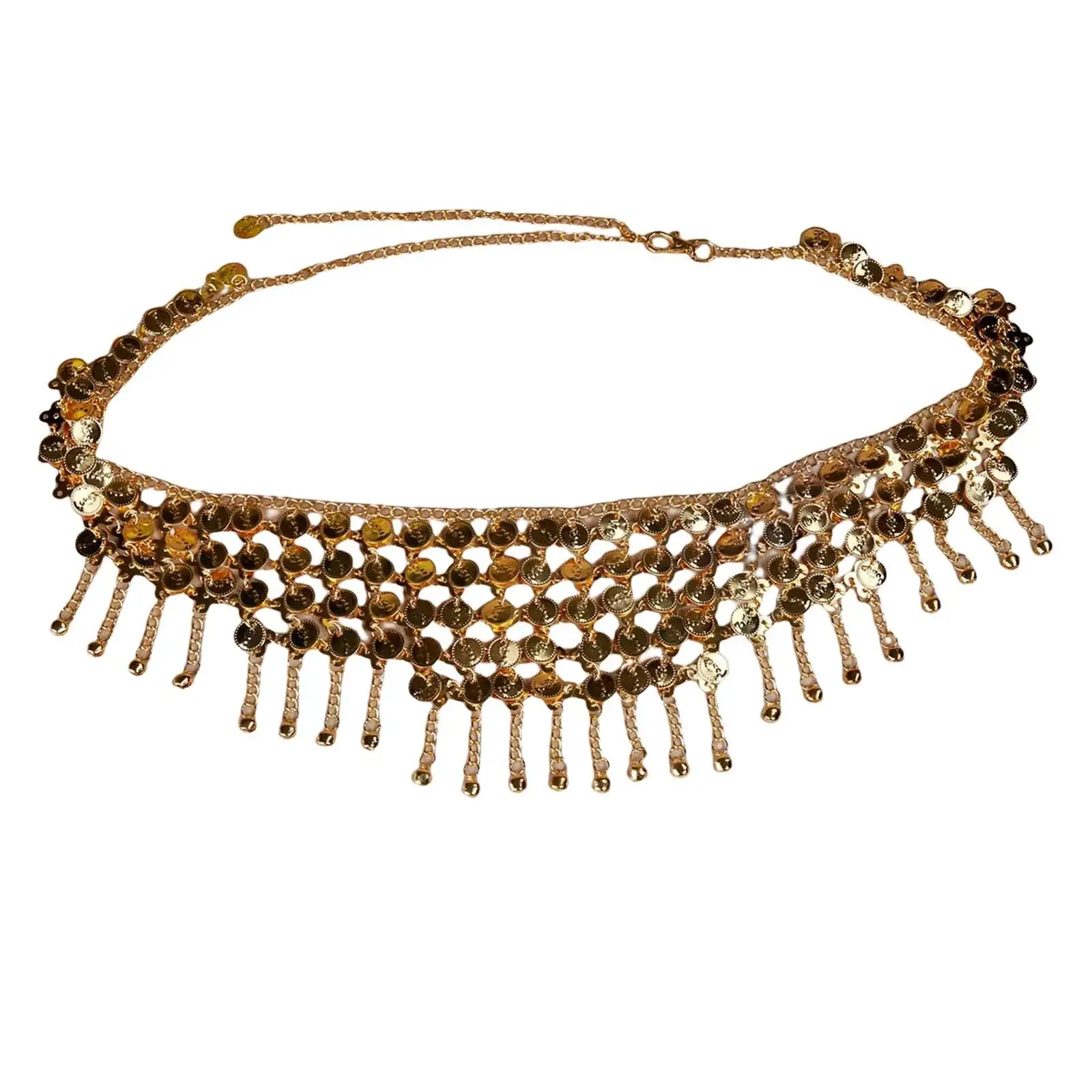 

Vintage Belly Waist Chains Multi Layer Dangle Tassels Hip Scarf Belt Costume