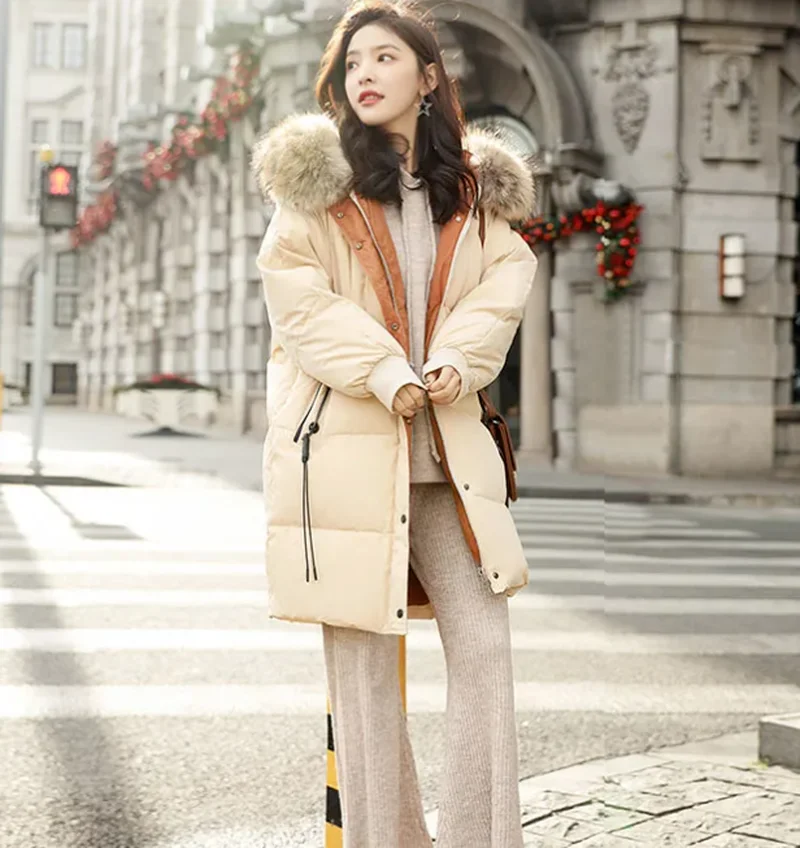 Winter Jacket Women Parka Warm Down Cotton Coats Female Loose Hooded Long SleeveThicken Oversize Women Winter Coat Padded Black