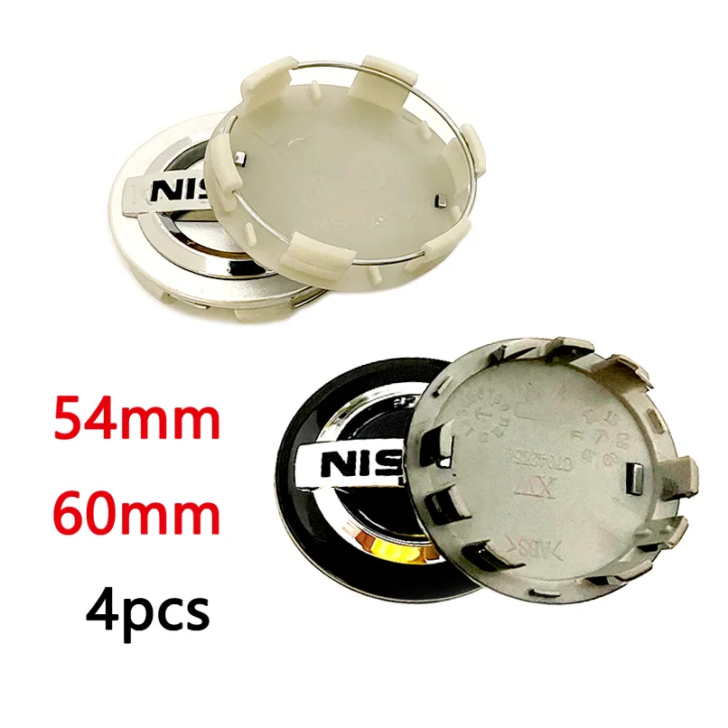 

4pcs 54mm 60mm Car Wheel Hub Center Caps For j10 j11 j12 X N15 N16 N17 Y60 Y61 Y62 K11 Rim Cover Emblem Logo Badge Accessories