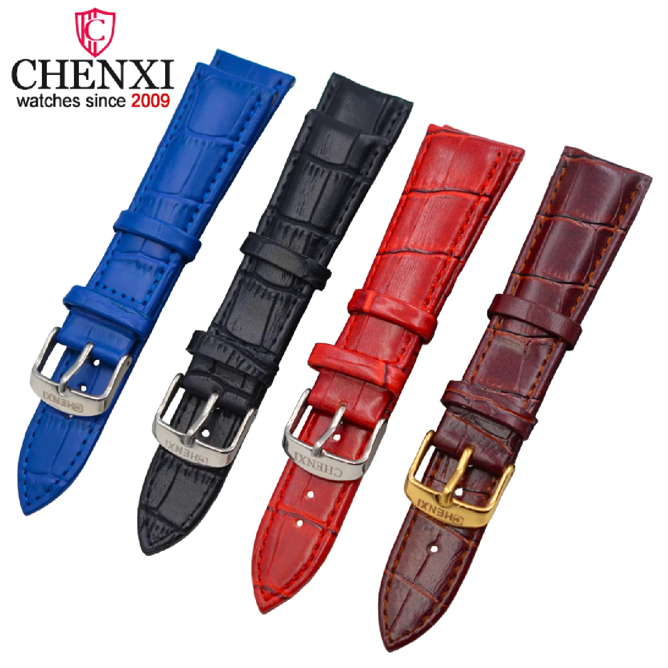

CHENXI Brand Luxury Leather Watch Band Men Black/Red/Blue/ Brown Waterproof Straps 20mm 22mm 24mm Leather WatchBand