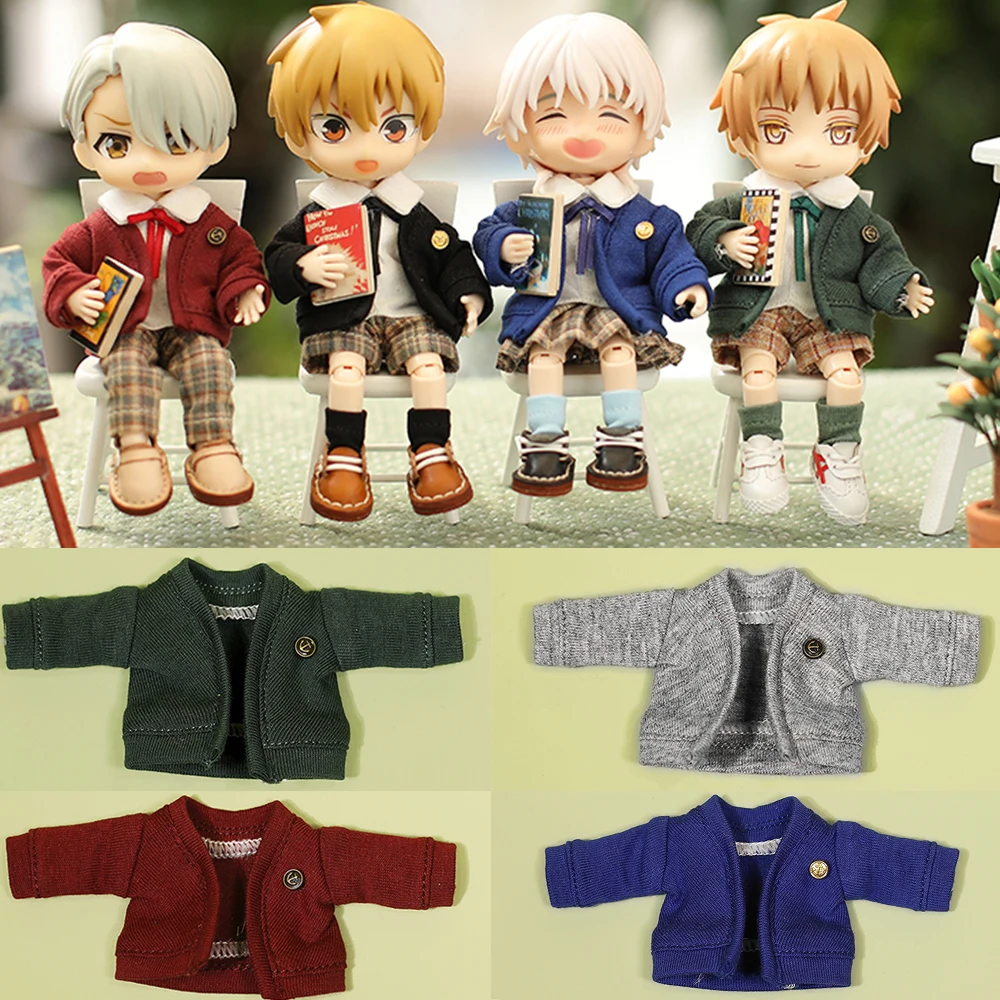 Obitsu 11 Doll School Uniform Clothes Suit (Shirt+Trousers+Socks+Tie) for OB11,molly,1/12 bjd Doll Clothes Outfit Accessories