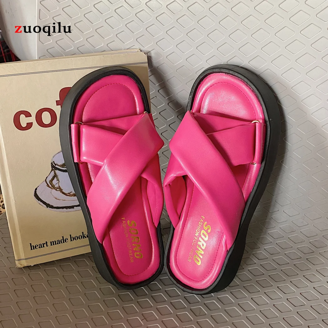 

Women's Slippers Women's Flip Flops lady sandals Flat Heel Thick Sole Casual Vacation Beach Shoes Outdoor Slippers Zapatos Mujer