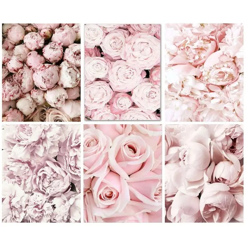 

GATYZTORY Pink Flowers Painting By Numbers DIY Acrylic Paint Handpainted Kits Canvas Painting Kill Time For Wall Art Home Decora