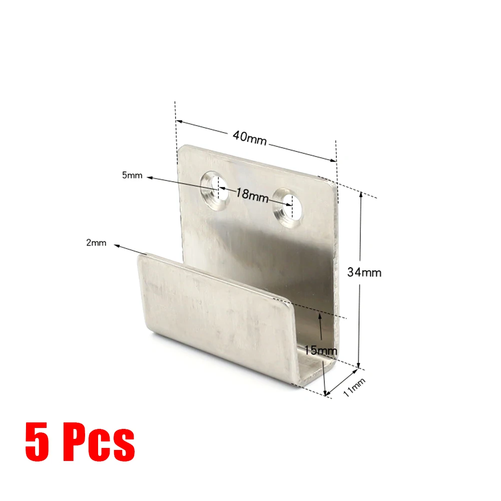 

5PCS Stainless Steel Flat Hooks Hanger Ceramic Tile Billboard Display Board Holder Braces Brackets Fasteners Screws Nails