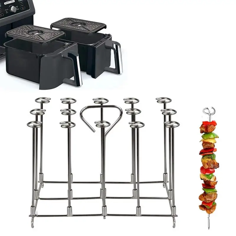 

Vertical Section Barbecue Skewers Holder Skewers Hanging Stand Rack Stainless Steel Skewer Stand Grill Accessories