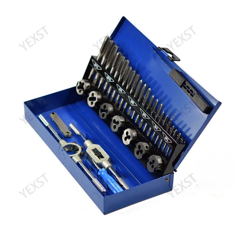 32pc M3-M12 Metric Tap and Die set Hand Tapping Tools Screw Thread Tap Die Wrench Set