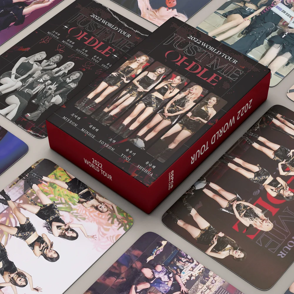 

55pcs/set Kpop GIDLE WORLD TOUR Album Lomo Cards (G)I-DLE Girls I Burn Photo Card Minnie Postcard Fans Gift