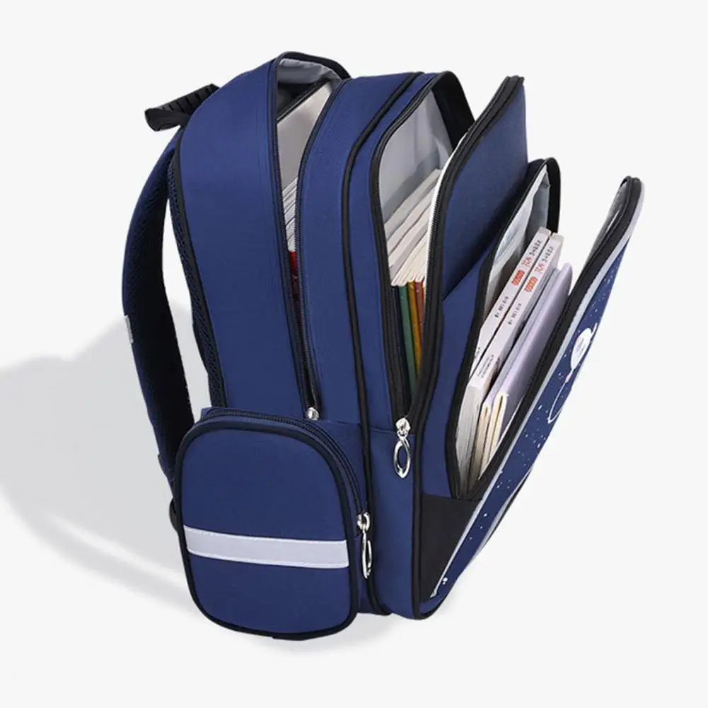 

От 6 до 12 лет прочный Унисекс Рюкзак для книг с регулируемыми ремешками, легкий портативный гладкий рюкзак на молнии, школьная сумка