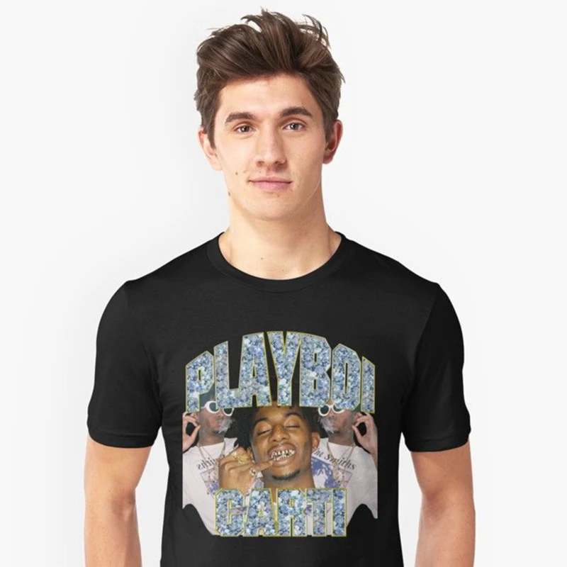 

Street Rapper Playboi Carti Singer Death Rock Vintage T-Shirt Hip Hop Graphic Print T Shirts Men Tops Black Short Sleeve Tees
