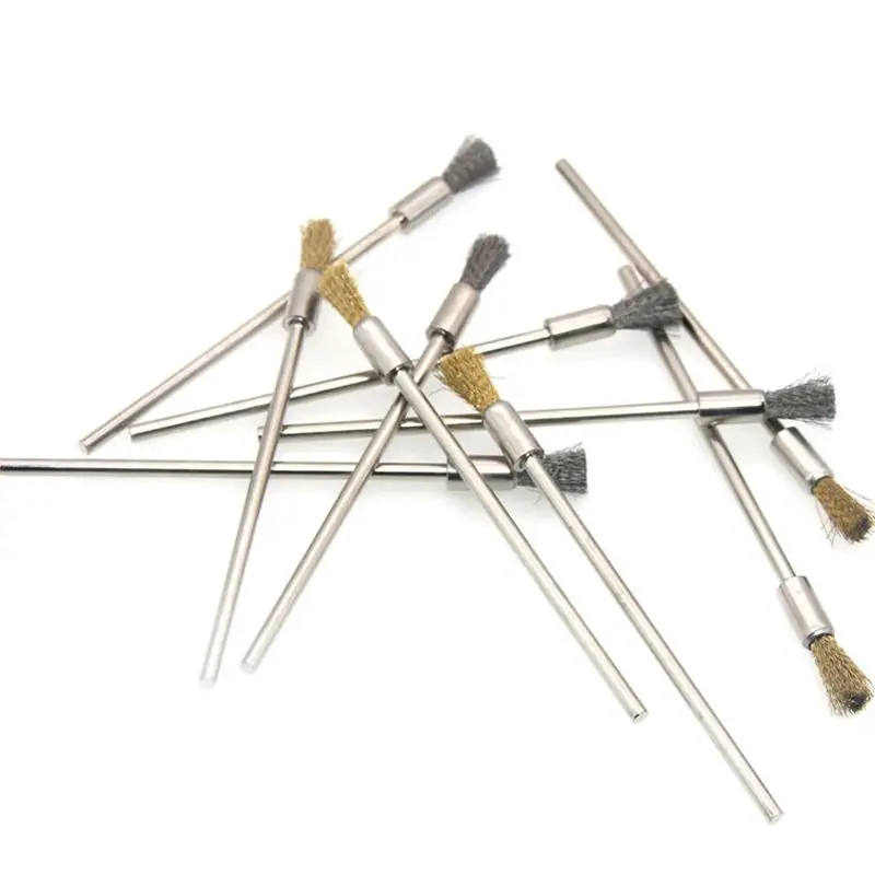 Ручка проволочная щетка 100 мм с круглым длинным хвостовиком 3 0 стальные чистящие