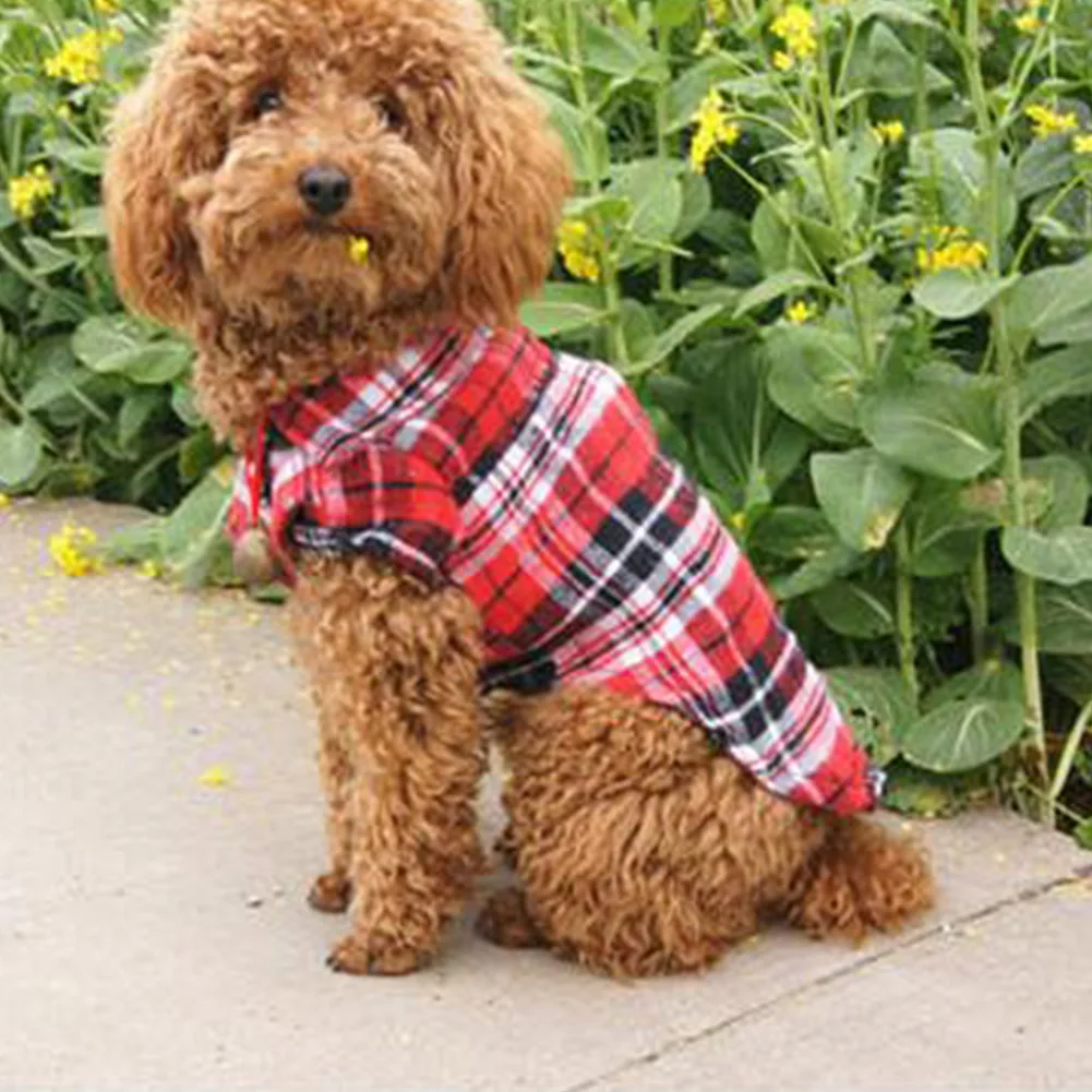 

British Plaid Pet Shirt Dog Spring And Summer Hoodies Puppy Casual Coat Pet Clothes For Small Medium Cat Dog For Wholesale