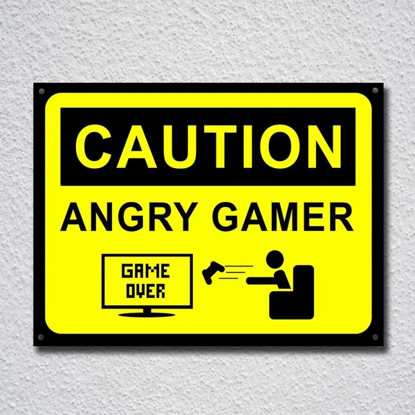 

Humour Decorative Angry Gamer Warning Funny Wall Sign Wall Decor Metal Painting 20x30cm Poster Metal Tin Sign Metal Poster 2021