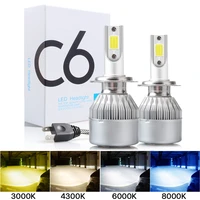 2pcs c6 led car headlight auto lamps fog lights 3000k 6000k 8000k led h4 bulb h8 h1 h3 h11 hb3 9005 hb4 9006 9007 led headlights