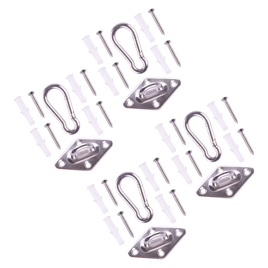 

4 Sets Silver Hammock Swing Chair Swivel Hanging Hook Mount Hardware Kits Stainless Steel