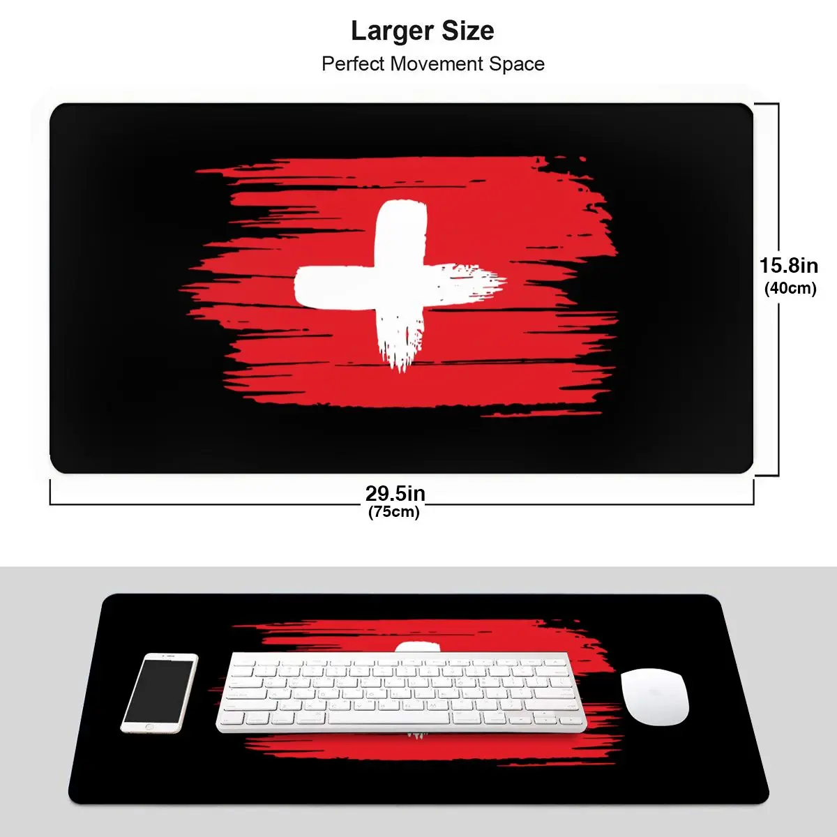 Швейцарский флаг офисный коврик для мыши 900x400 игровой тканевый геймеров - купить