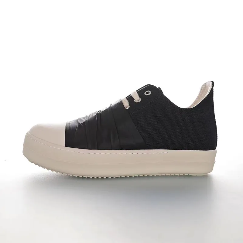 

2022 Men's and women's low top shoes Couple's soft soled canvas Black satin pleats Fashion casual