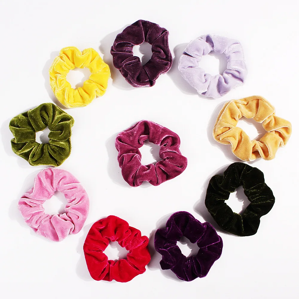 

Candy Color Ponytail Holder Soft Flannel Elastic Hair Bands Hair Tie Scrunchie Velvet Hair Rope Hair Accessories Headwear