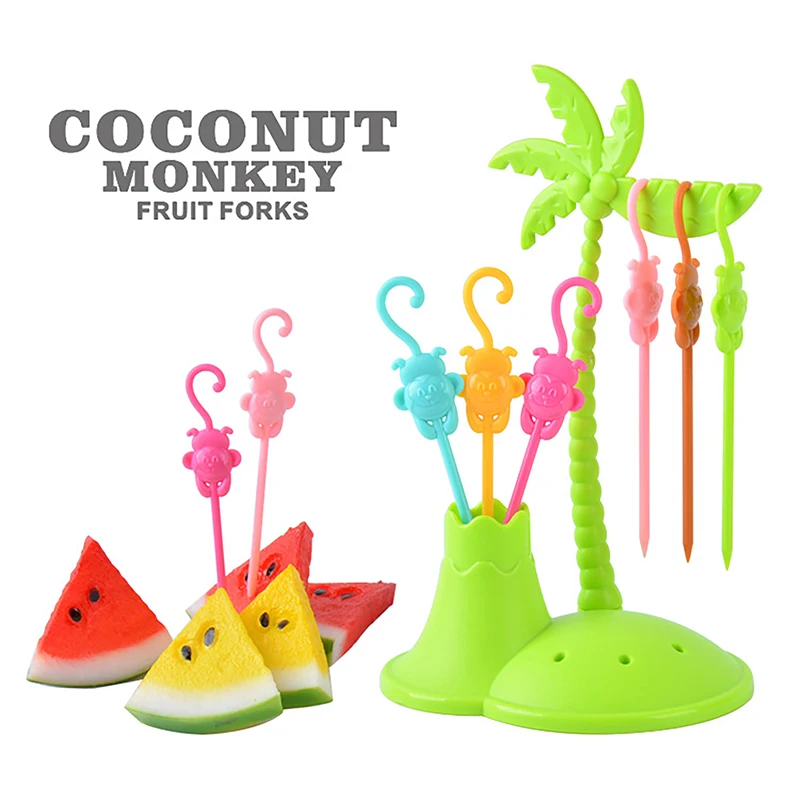 

6 шт., Десертные Вилки в форме обезьяны