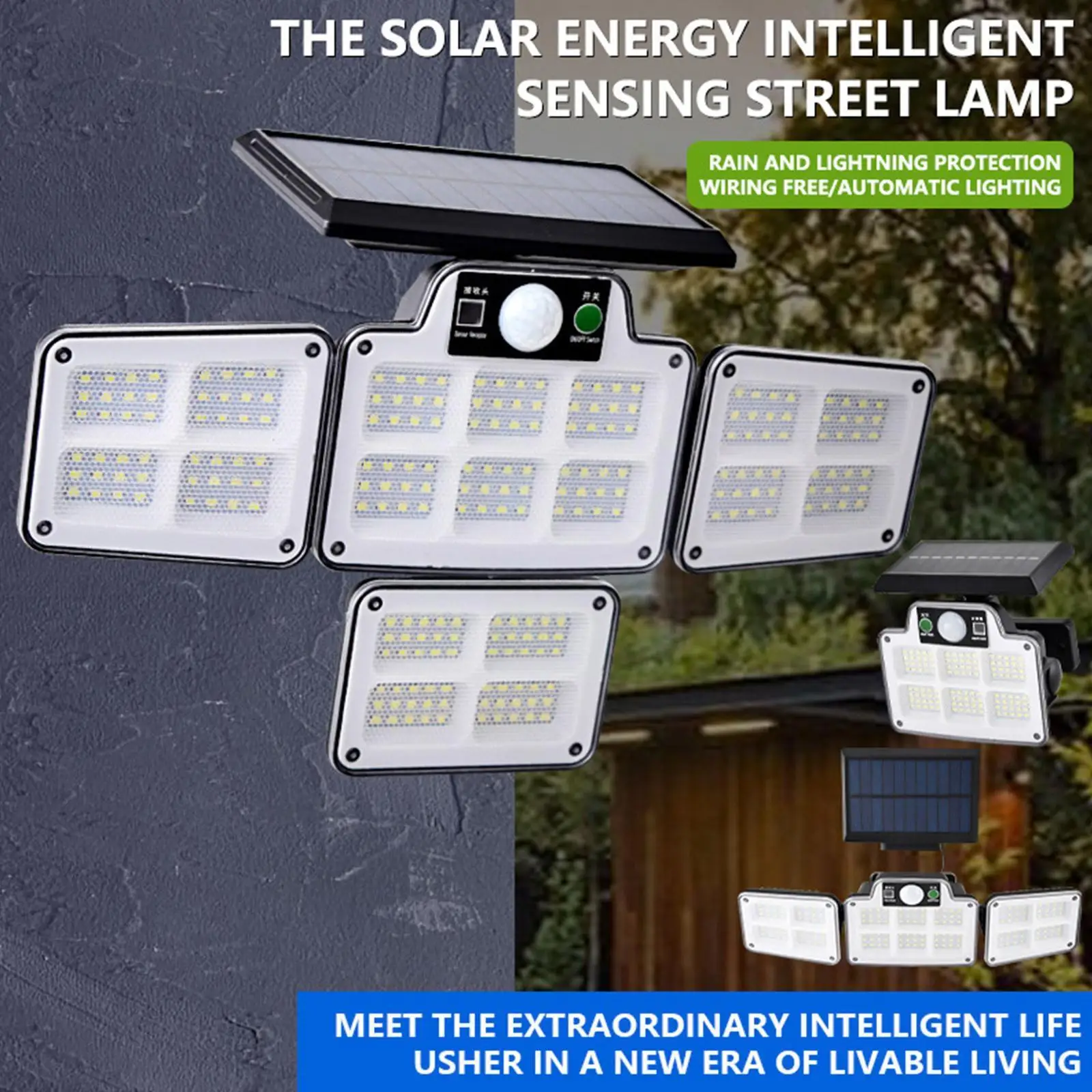 

New Solar Wall Light Split Type ABS Material LED PIR Sensor Street Light Model Wall Motion Outdoor 3 Security Lamp Garden G2E6