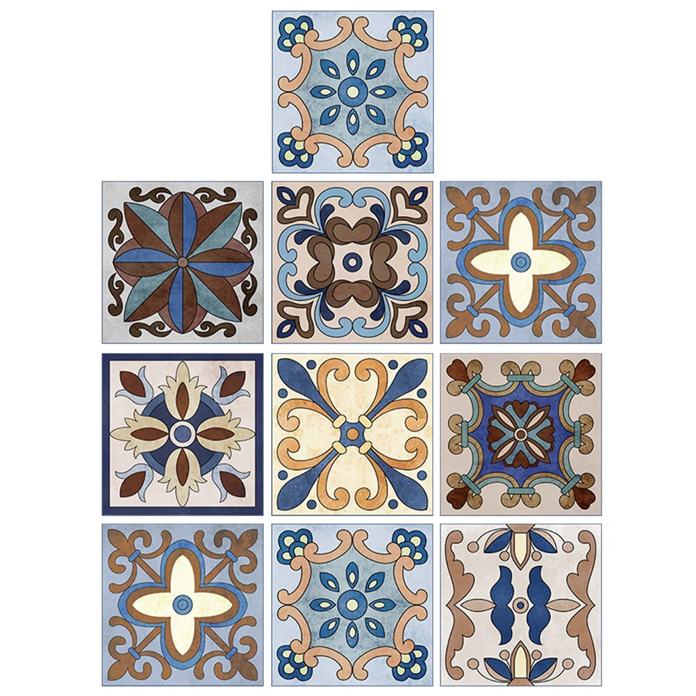 

Tile Sticker Decals Kitchen Backsplash Home Decorative Bathroom Vinyl Floor Adhesive Removable Decor Murals Paste Tiles Style