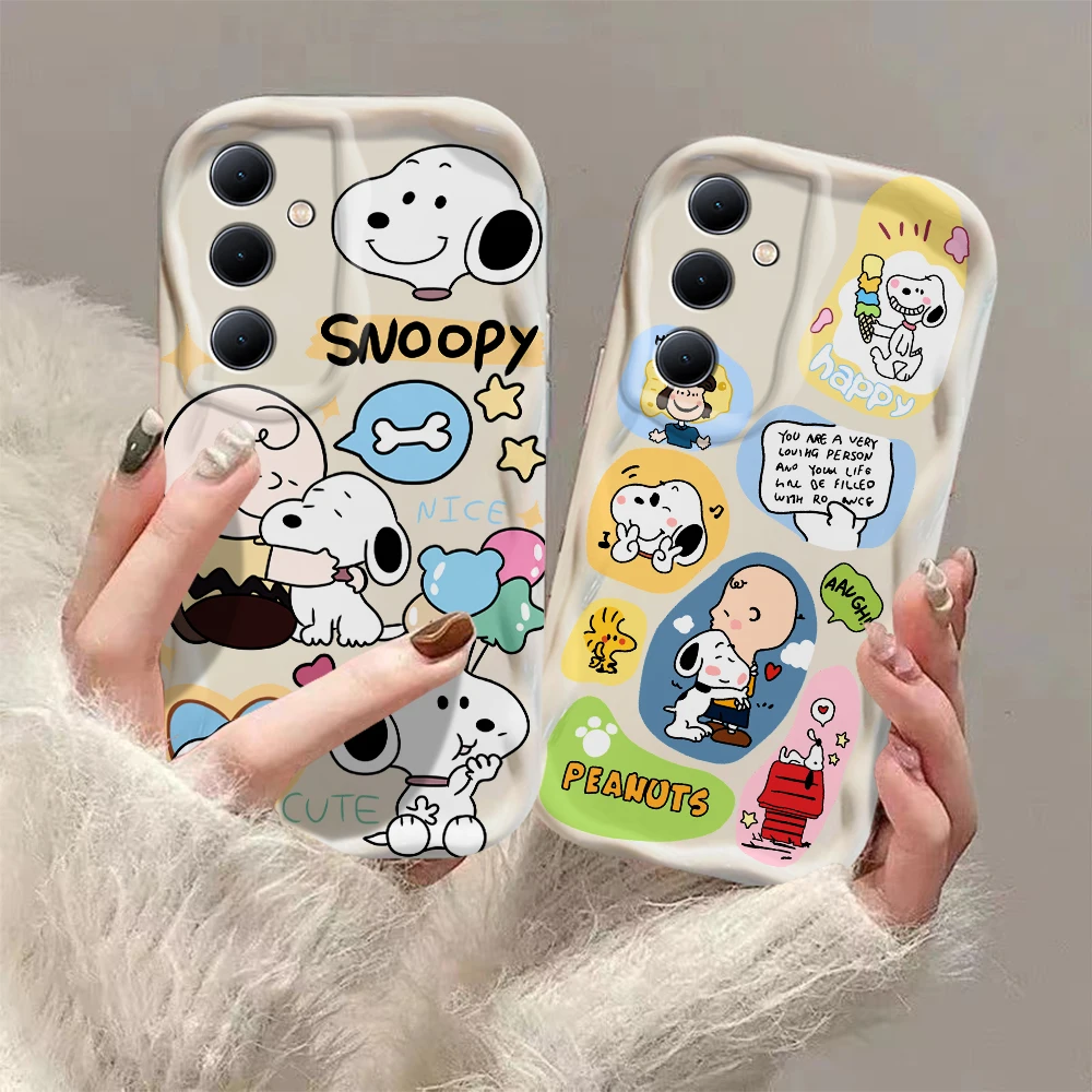 Милый чехол Anime Snoopys 3D Wave для Xiaomi Redmi 13C 12 12C 10 10C 9 9C A1 A2 K50 K40 Note 13 11 Pro Plus 4G 5G Cover