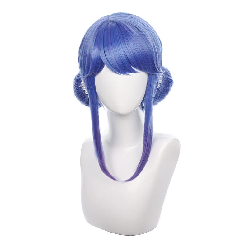 

LOL Crystal Rose Sona Cosplay Wig Women Blue Gradient Wig Heat Resistant Synthetic Wig