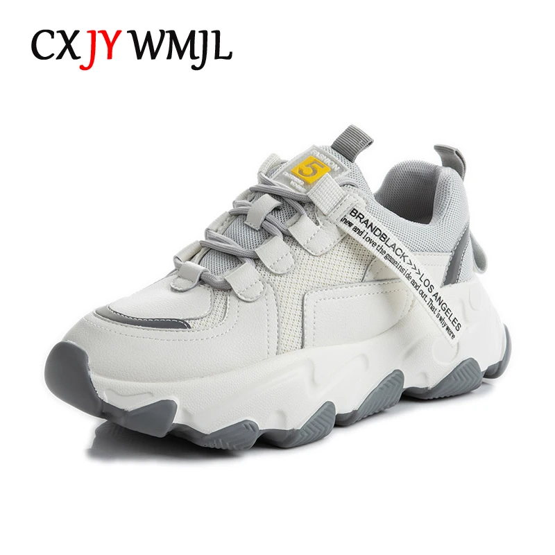 

Женские массивные кроссовки CXJYWMJL из натуральной кожи, Весенняя повседневная спортивная обувь с вулканизированной подошвой, женские осенни...
