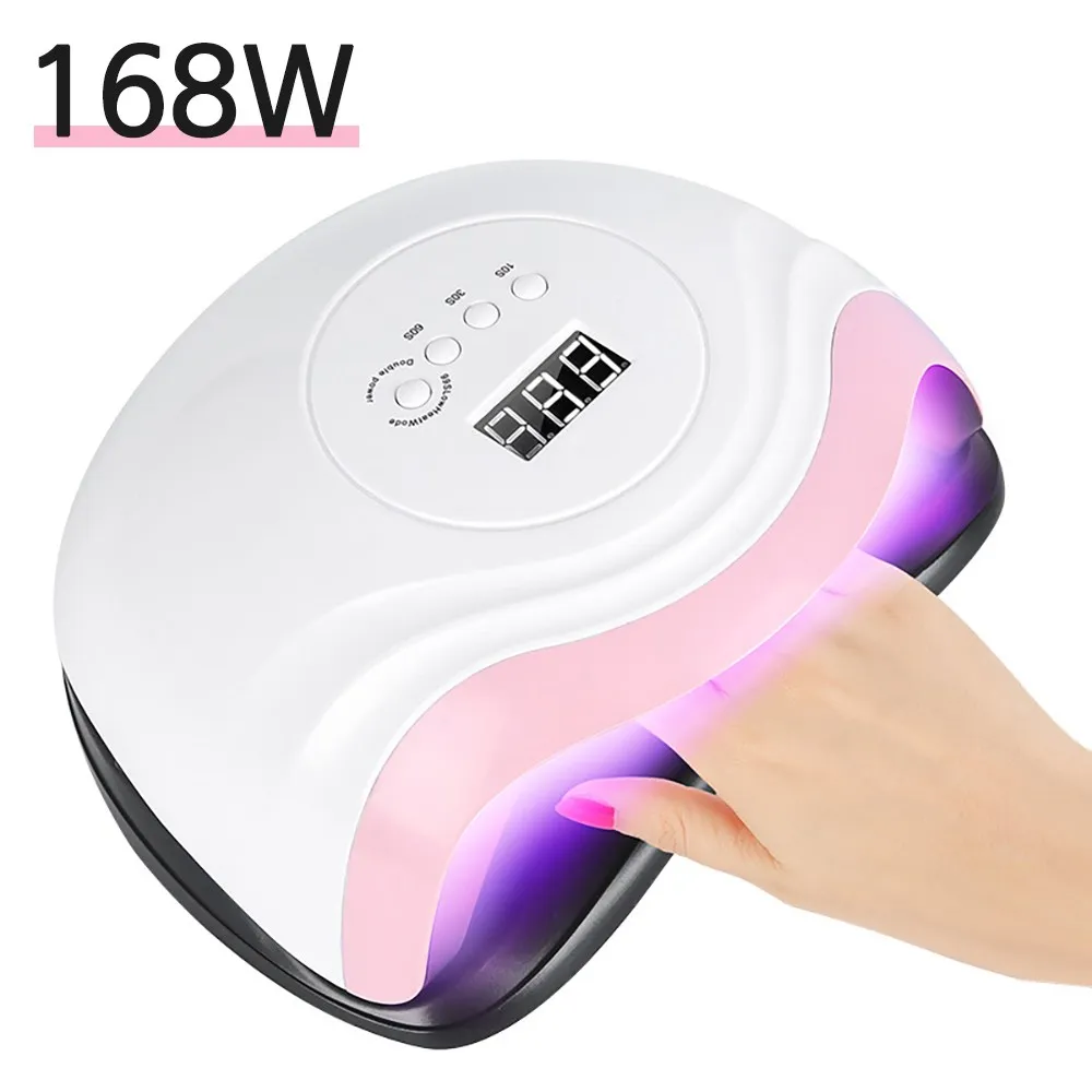 Routop LED/UV 젤네일 램프 168W 4가지 모드 셀프 네일아트 기계 220V 혼합색상 1개