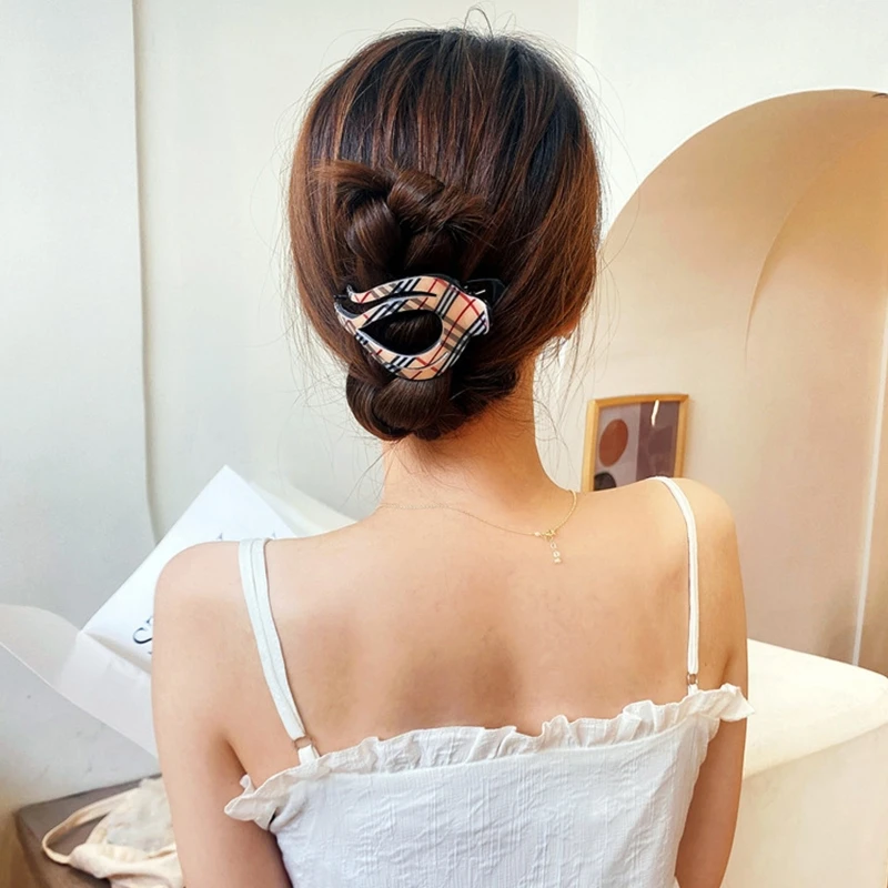 

French Hair Claw Clips Women Leopard Hair Clips for thin Hair Leopard Jaw Clips Plaid Hair Clips Big Hair Claw Clips