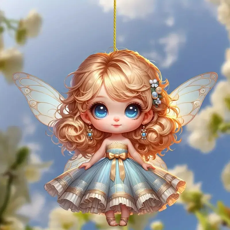 

Акриловый кулон фея зелёный