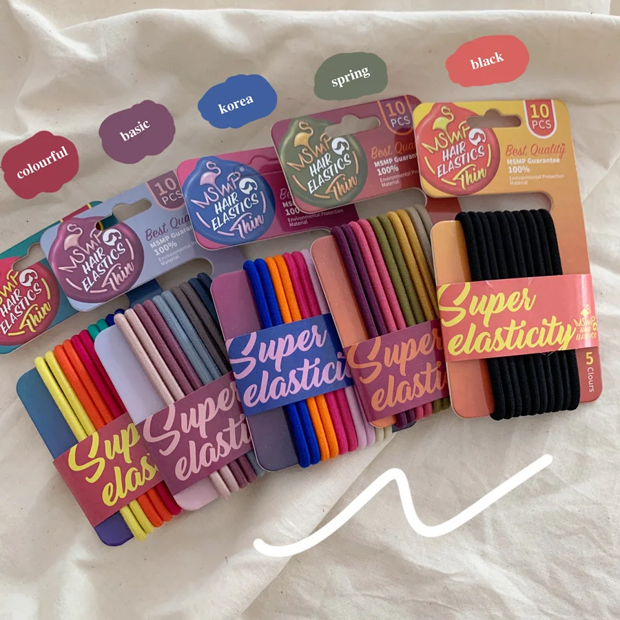 

10pcs/lot New High Elastic Hairbands Women Girl Simple Basic Rubber Bands Ponytail Holders Scrunchies Fashion Hair Accessories