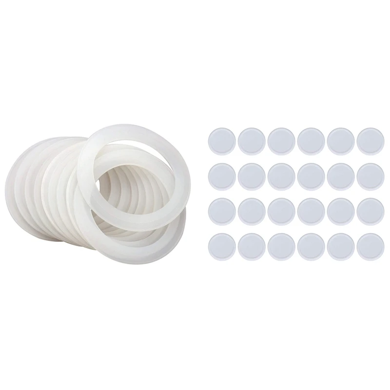 

Big Deal Regular Mouth Lids For Mason Jar Lids Plastic Storage Caps 70Mm & Silicone Sealing Rings For Leak Proof Mason Jar Lids