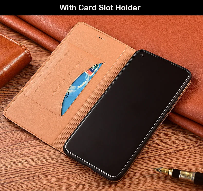 Cowhide Case For OPPO Reno 12F 12 11F 11A 11 10 6Z 6 5Z 5F 5A 5 Magnetic Closed Genuine Leather Card Slot Book Flip Cover Funda