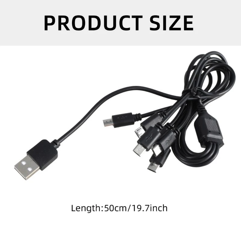12pc USB 5PIN Зарядка кабеля 6 в 1 USB 2,0 типа A до шести USB 5PIN Мужской адаптерный шнур для быстрой зарядки 50 см 19,7 дюйма (art.: 3920ced67d88a) - 3920ced67d88a