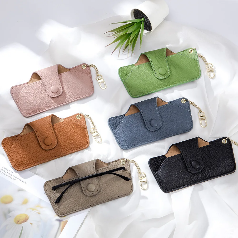 Glasses Bag Women Men Genuine Leather Fashion Glasses Case Soild Color Sunglasses Bag Eyeglasses Accessories Sunglasses Box