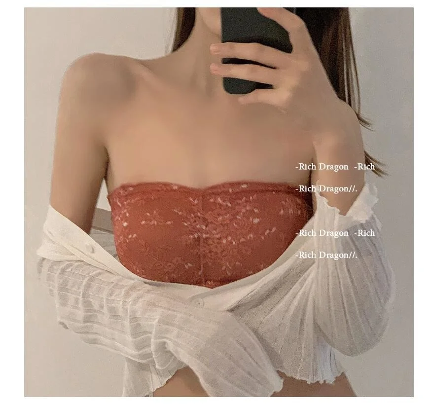 Бюстгальтер-труба с запахом на груди нескользящий невидимый без бретелек |