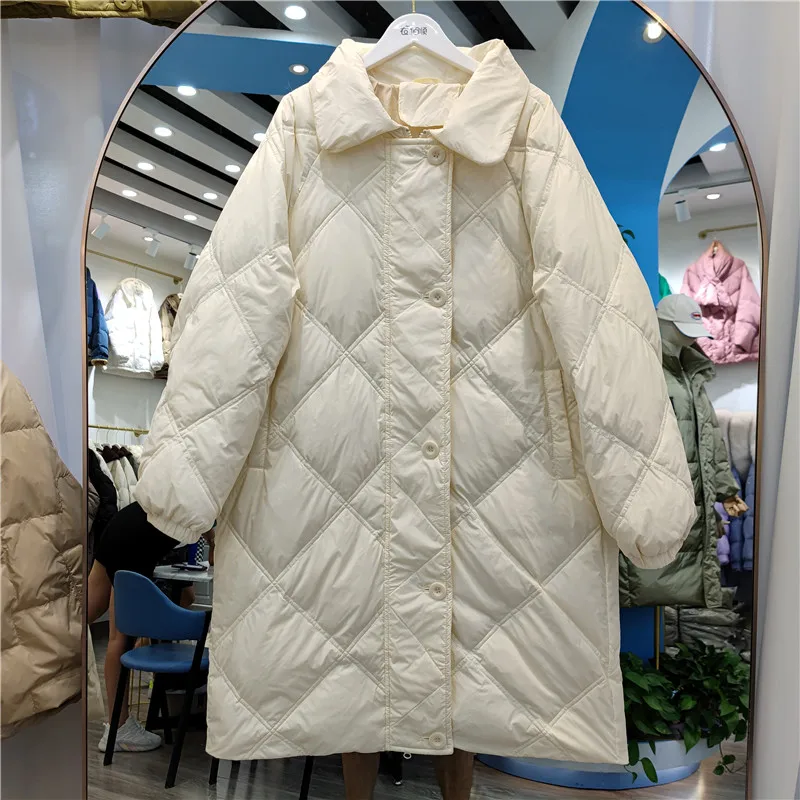 New Women Long Down Jacket Casual Style Autumn Winter Coats And Parkas Female Outwear