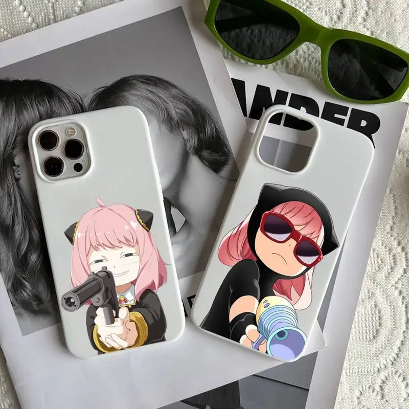 

Spy X Family Anya cute funny Phone Case Candy Color for iPhone 6 7 8 11 12 13 s mini pro X XS XR MAX Plus